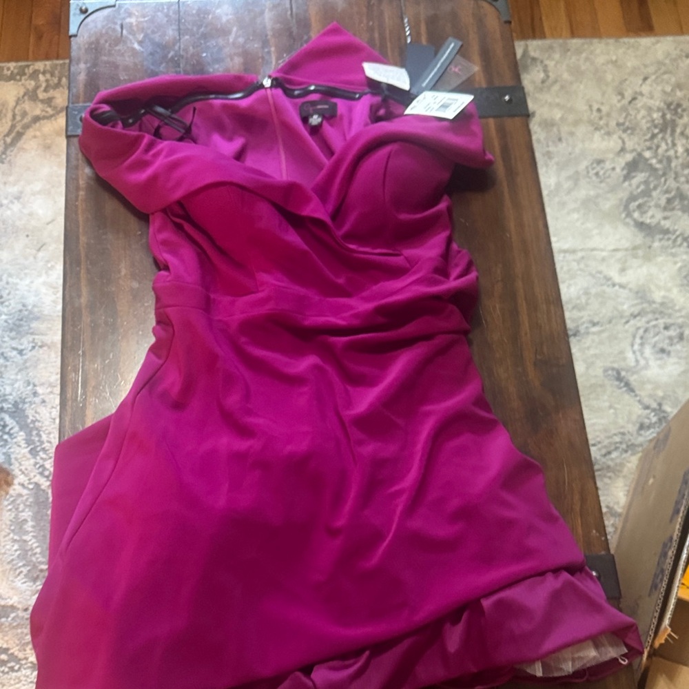 Aqua One Shoulder Fuchsia Dress
